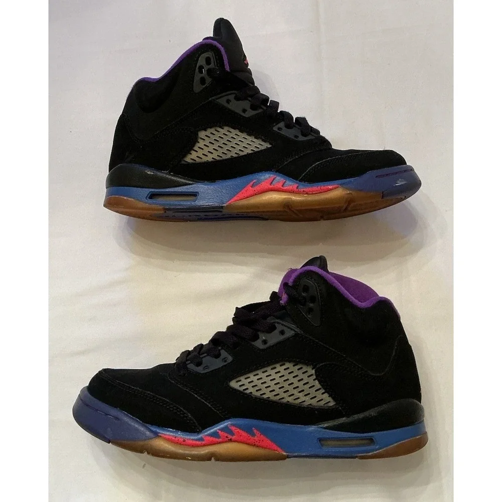 Air Jordan 5 Retro GS Raptors Black Fierce Purple 440892-017 Sz 6.5Y Women's 8